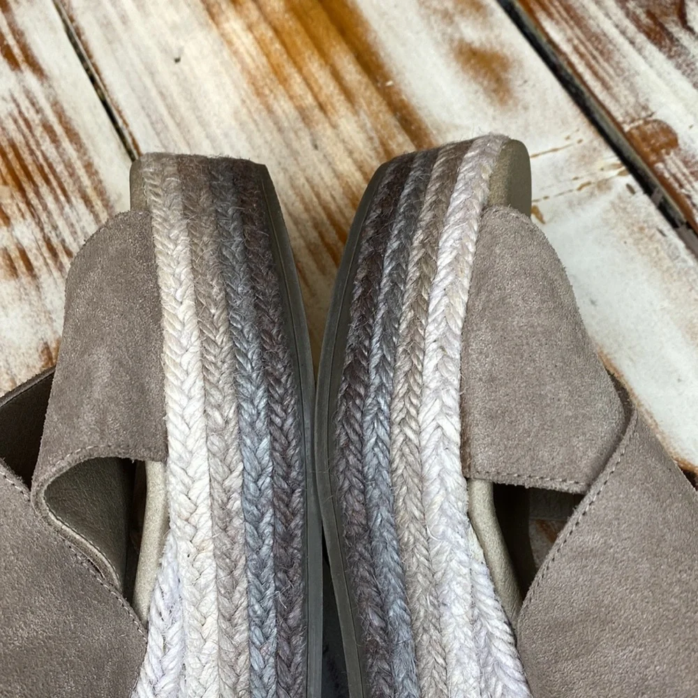Paseart Espadrille Suede Slip-On Platform Sandal Size 8 Excellent Condition